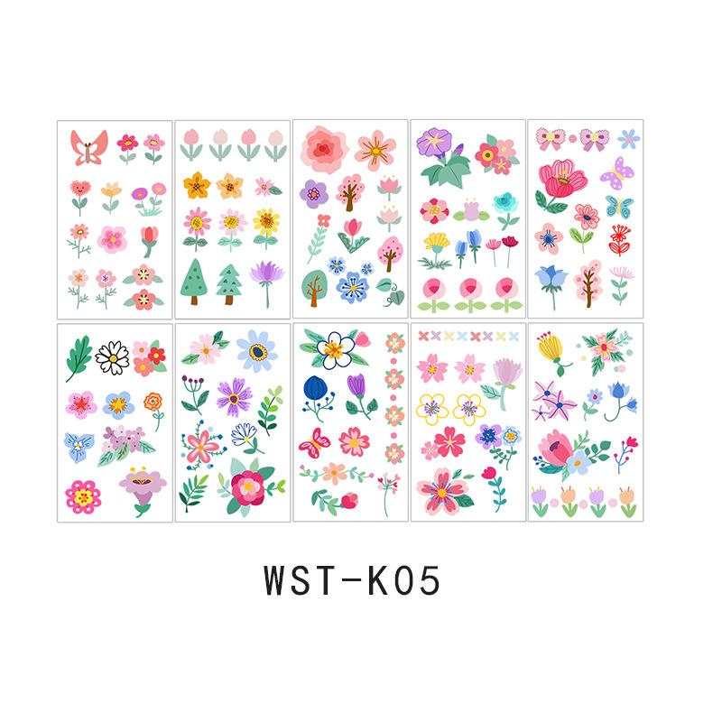 Trendy Unisex Sticker Toy Tattoo Sticker Little Fresh Arm Cute Watch 10Pcs set Waterproof Children's Set Face INS Cartoon