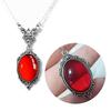Vintage Goth Red Black Quartz Pendant Necklace Crystal Clavicle Chain Christmas Gift For Women Friend Fashion Jewelry