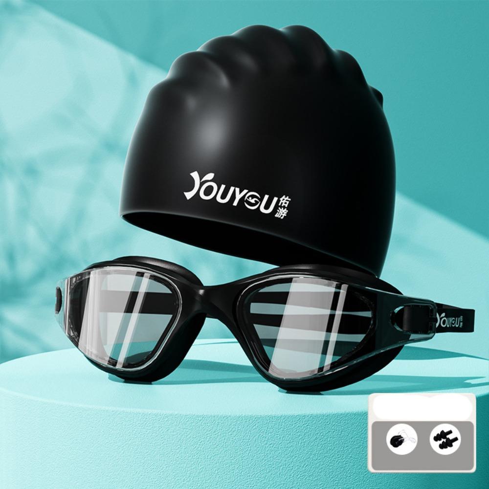 with Nose Clip Adult Swimming Goggles Set Anti-fog Diving Eyewear  Water Sports