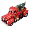 Weihnachts-Bastelarbeiten Vintage Roter Truck Rotes Metall Rustikaler Pickup-Truck und Kiefernbaum-Modell Exquisite Heimdekoration