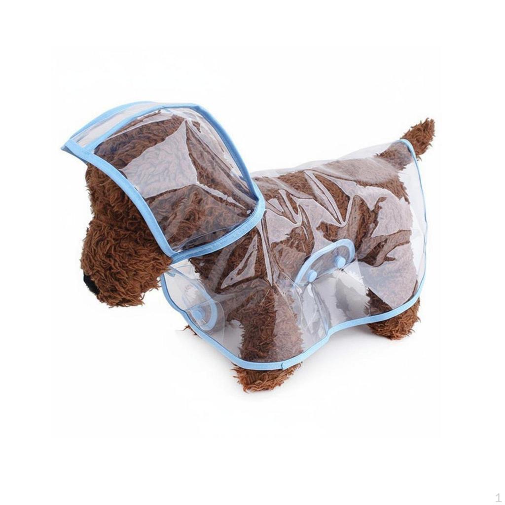 Transparent Dog Raincoat Waterproof Clear Rain Jacket Easy to Wear Pet Cape for Dogs,
