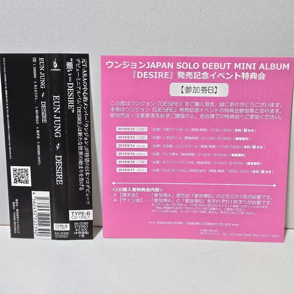 [USED] T-ARA Eunjung / DESIRE Japanese Edition TYPE-B