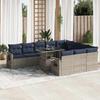VidaXL 11-piece Garden Sofa Set and Cushions Rattan Acacia, Outdoor Sofa Set, Garden Lounge 3326552