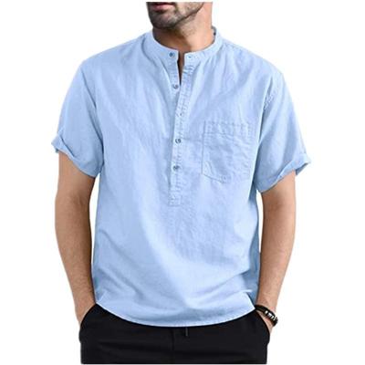 European and American Fashion Men's Summer Short-sleeved Shirt Casual Solid Color T-shirt
