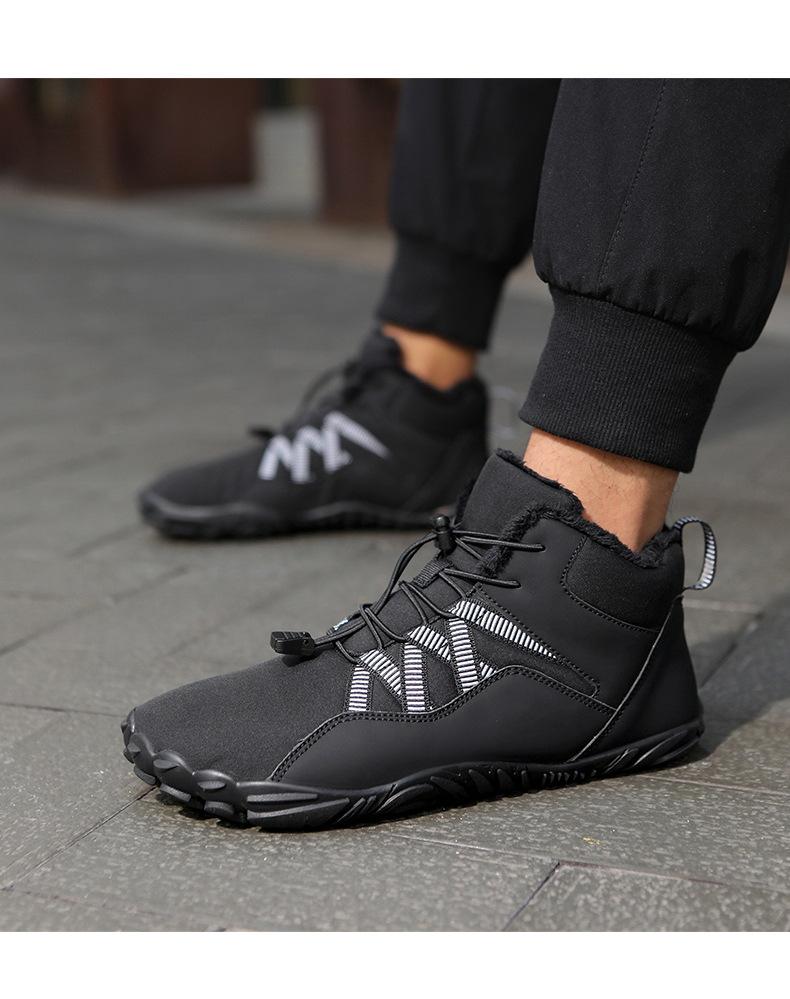 Men's Winter Non-slip Lace-up Cotton Snow Boots, Mid-top Sport Style, Couple's Edition.