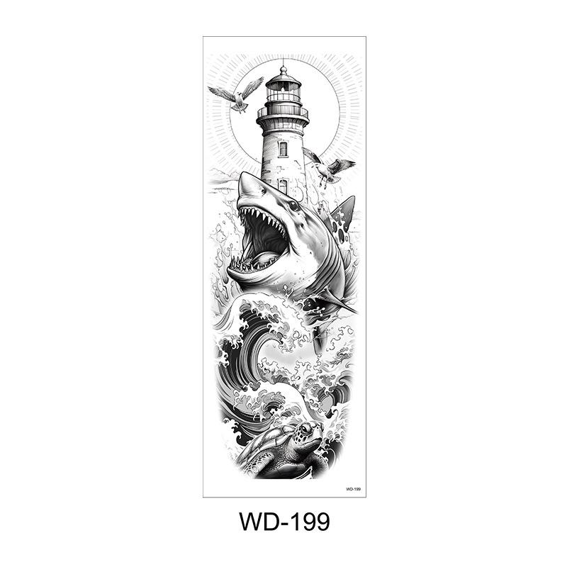 Long Flower Full Arm Waterproof Temporary Tattoo Stickers