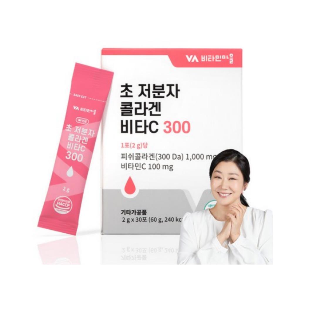

[Vitamin Village] Ultra Low Molecular Collagen Vita C 2g X 30 Sticks / Collagen 1000mg 300 Da / Hyaluron Acid / Probiotics 30 stick X 2 (2 BOX)