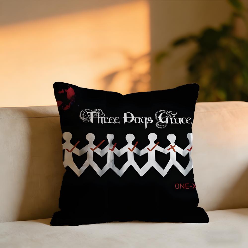 Three Days Grace Cushion Cover Cozy Velvet Throw PillowSoft Warm Cushion For Sofa Bed