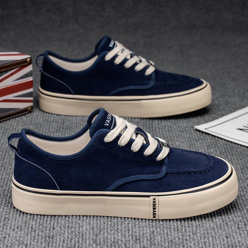 

Мужские повседневные модные парусиновые кроссовки для скейтбординга на четыре сезона, студенческие, удобные, для мальчиков, трендовые, с мягкой подошвой, дышащие 44 синий