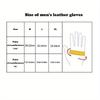 1 Pair Warm Lined Mens Black Leather Gloves with Cool Design for Winter, Men, Ideal Choice for Gifts