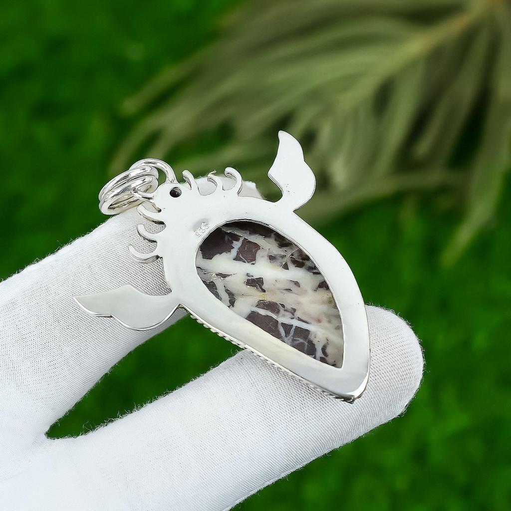 Daughters Day Deal Sterling Silver Natural Coconut Jasper Topaz Pendant Jewelry