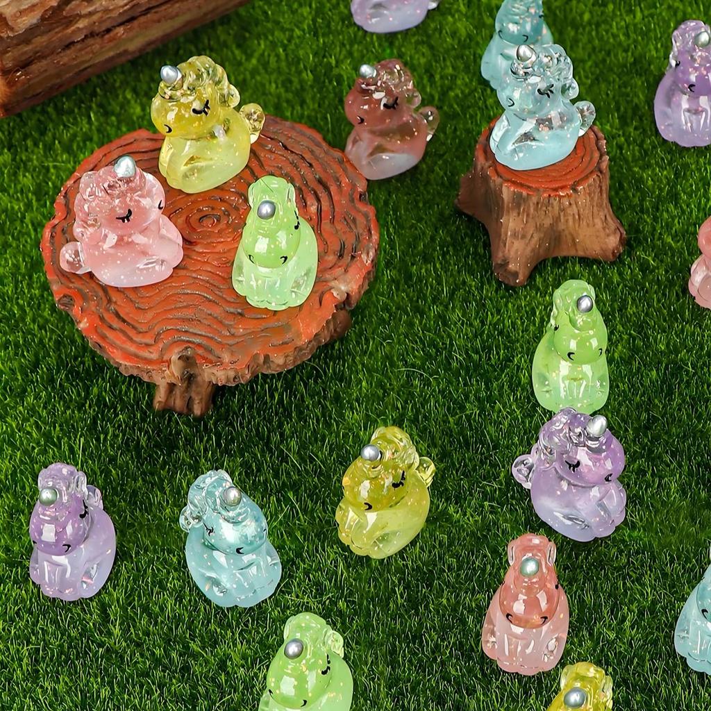 10 / 20pcs Cute Mini Resin Unicorn Figurines Miniature Glitter Unicorn Tiny Animals Figures Ornament Ideal for DO-IT-YOURSELF Fairy Garden