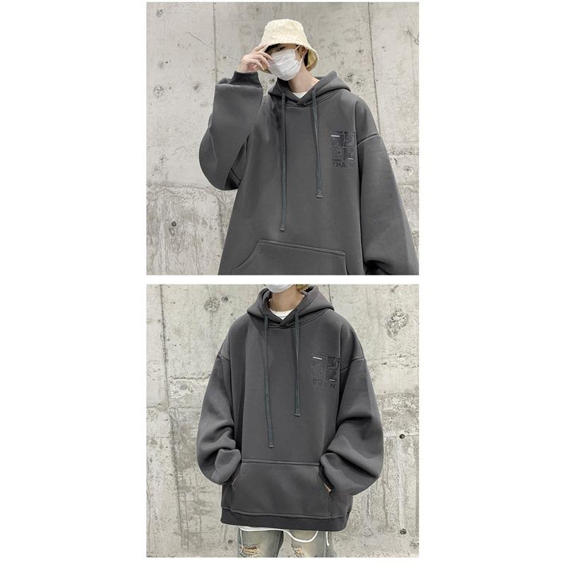 Men's Oversized Graphic Hoodie Hip Hop Style Long Sleeve Pullover Sweatshirt
