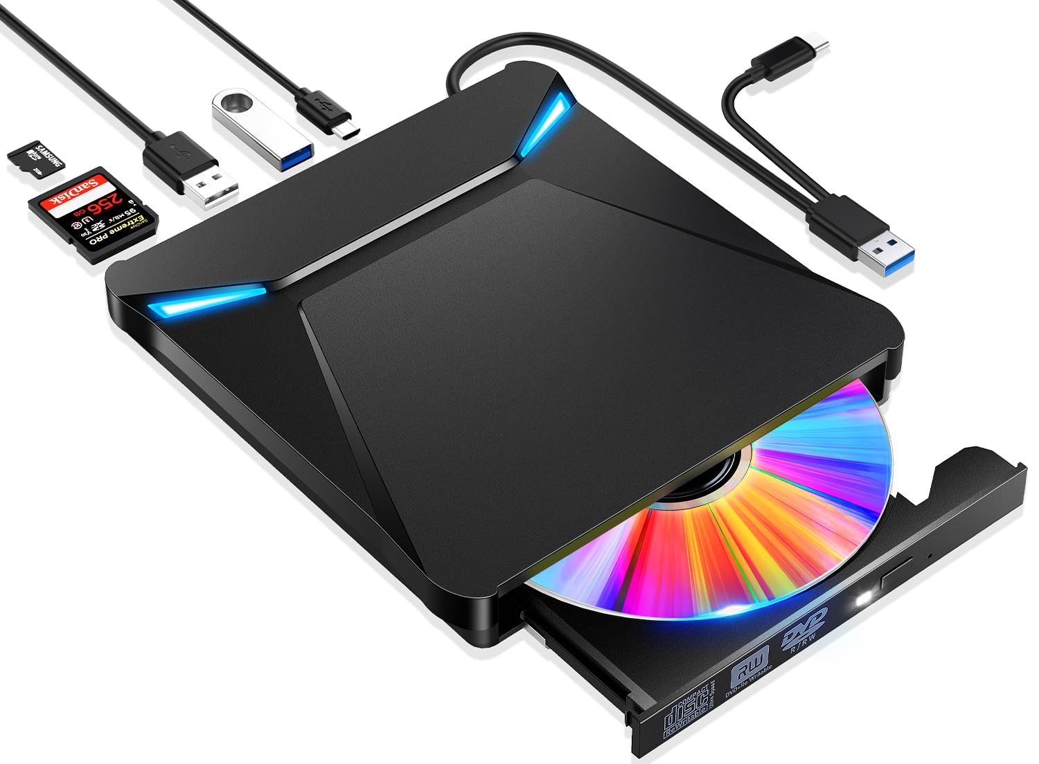 

Зовнішній DVD-привід Новий плеєр Тонкий Портативний порт приводу Тихий високошвидкісний Легкий тонкий компактний TF Сумісний із настільними комп’ютерами Японський поставляється чорний