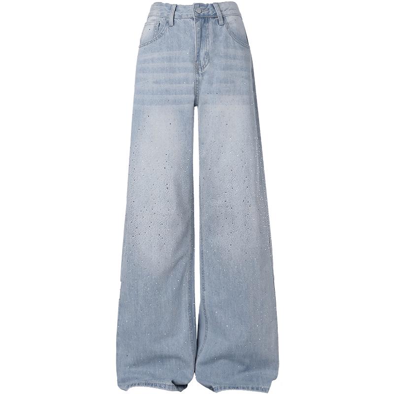 Betu Women s Starry Rhinestone Wide-Leg Jeans S