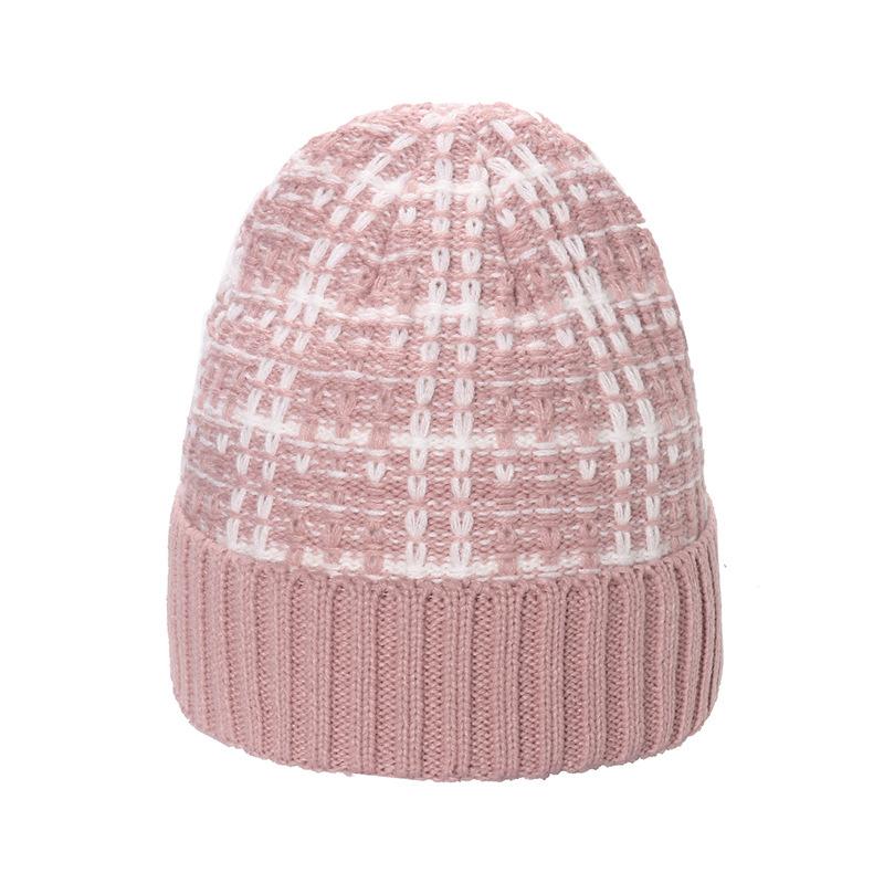 Herbst und Winter 2025 neuer Wollmützentrend vielseitige warme Wintermütze Kältemütze melierte karierte Strickmütze Männer und Frauen