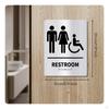 Stainless Steel Restroom Sign Raised Graphics and Lettering Braille Brushed Finish