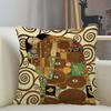 Gustav Klimt Art Pillowcase Home Sofa Office Cushion Polyester Fabric Pillow Cushion Cover Size 40X40cm One Sides