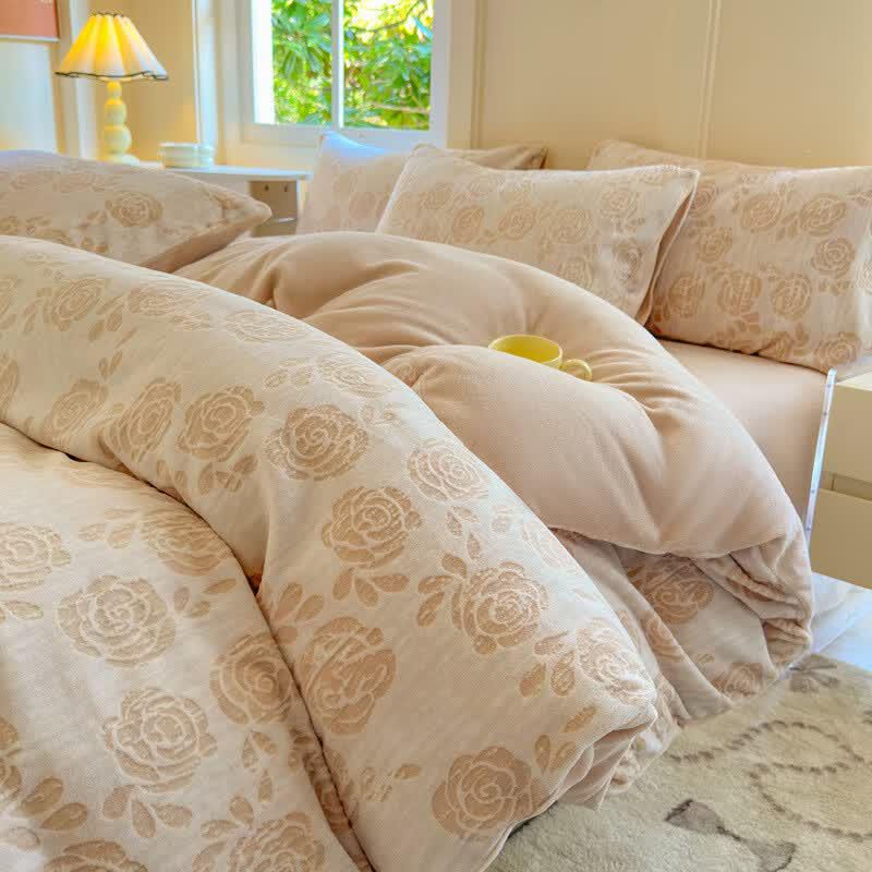 Mufanyifei Extra Thick Milk Velvet 4-Piece Fitted Sheet Set