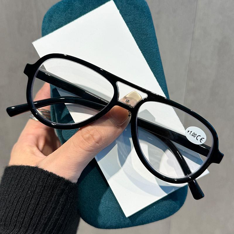 

Новые винтажные очки для пресбиопии с двойной переносицей, унисекс, модная оправа в форме лягушки, очки для чтения с блокировкой синего света, защита глаз 4.0