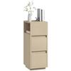Slim Bedside Table, Narrow Bedside Cabinet with Open Shelf and 2 Drawers for Bedroom, Living Room, Natural Wood Finish
