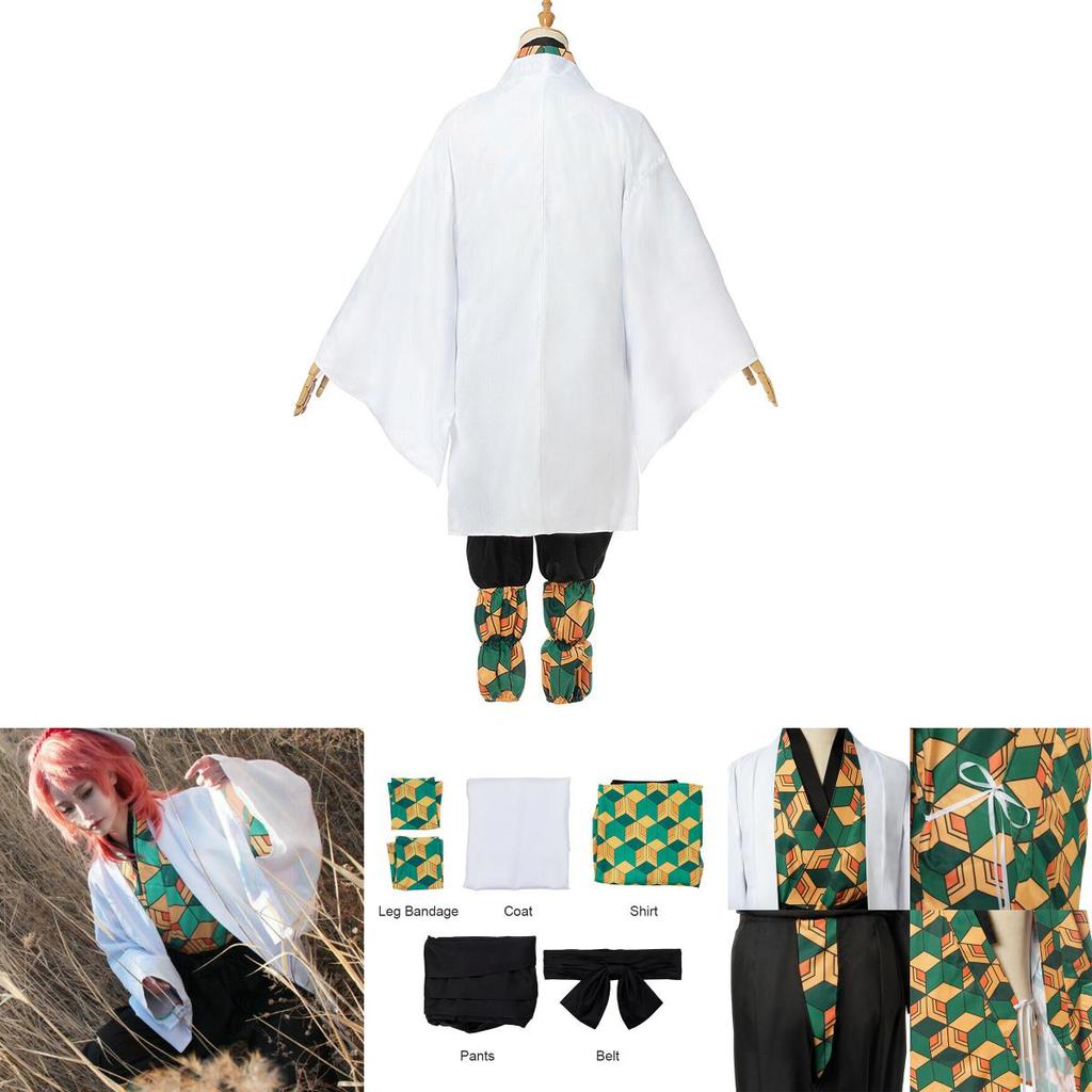 Kostium Cosplay Demon Slayer Kimetsu No Yaiba Sabito Wykwintny Zestaw Kimono Płaszcz Dla Fanów