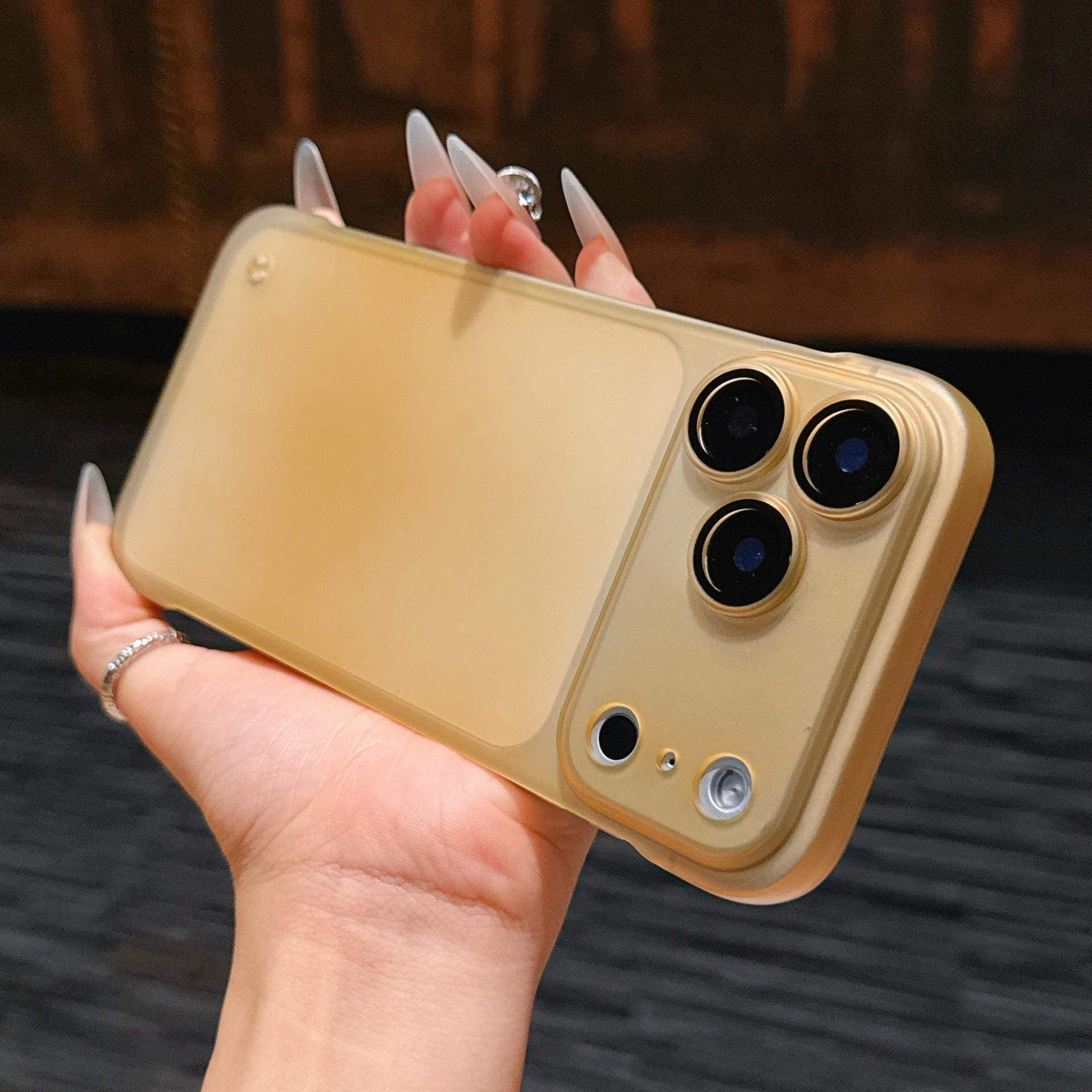 

Ultra-Thin Frosted Precision Phone Case for iPhone 17 Pro Max, 15/16 Protective Cover iPhone 14 Pro золотой