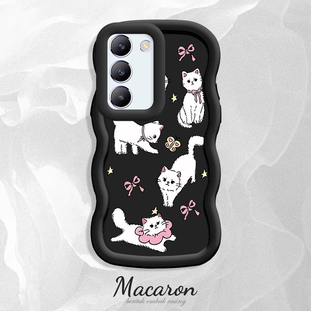 

Окрашенный узор Big Wave Edge Мягкий силиконовый материал Macaron чехол для телефона противоударный защитный резиновый чехол для OnePlus Vivo Motorola Moto Vivo Y36 чёрный