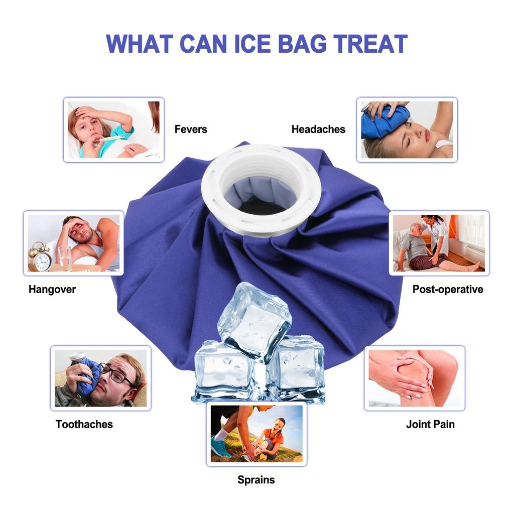 Ice Cold Pack Reusable Ice Bags Hot Water Bag for Injuries,Hot & Cold Therapy & Pain Relief with Elastic Breathable Support Wrap