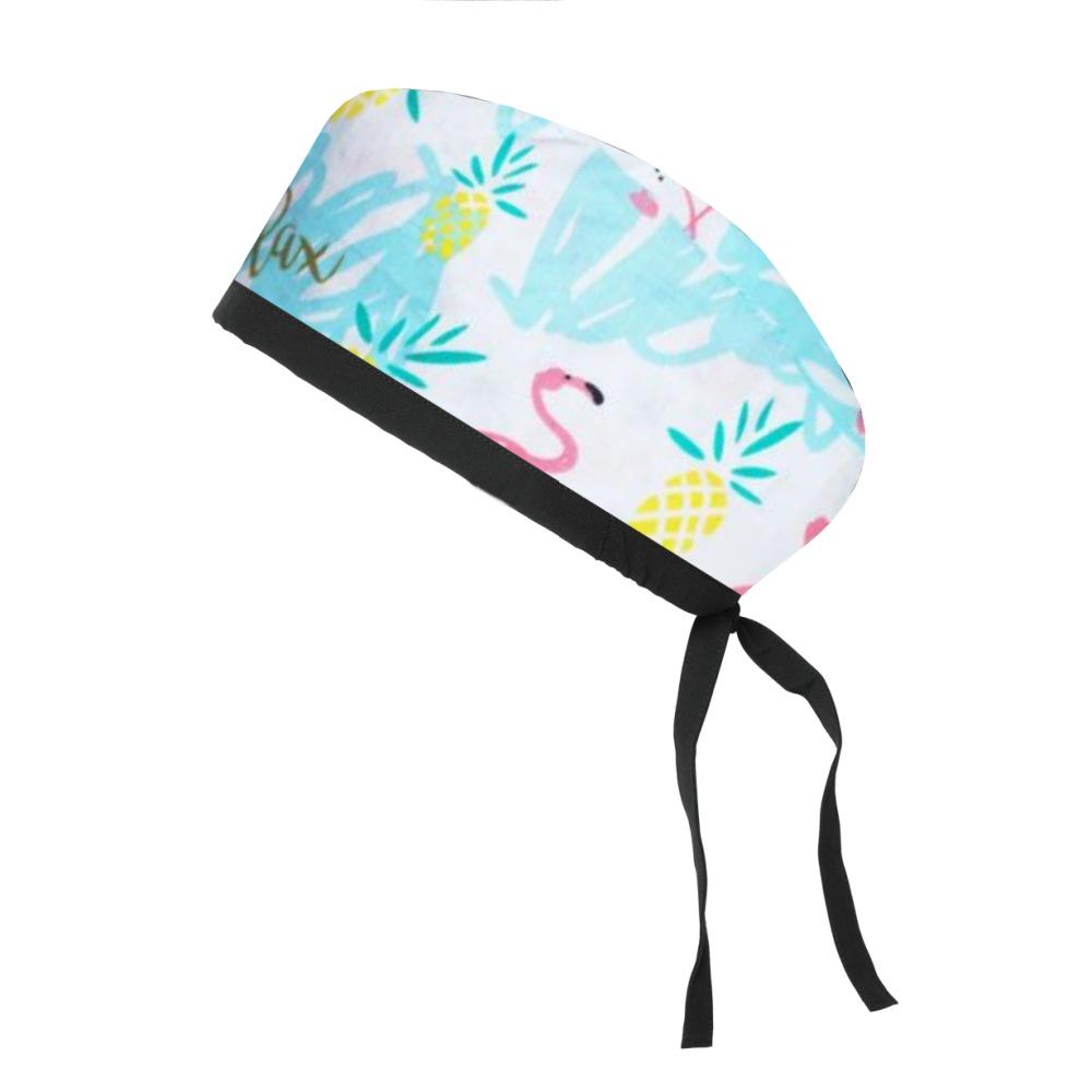 Adjustable Cotton Surgical Cap with Cartoon Print for Women and Men