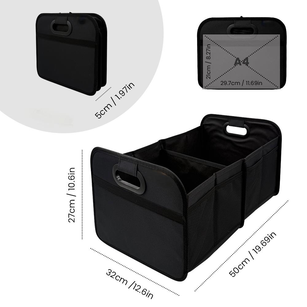 40l Foldable Portable Car Storage Box With Side Net, Car Trunk Organizer, Camping Outing Storage Box, Space-saving Multi-functional Storage Box,