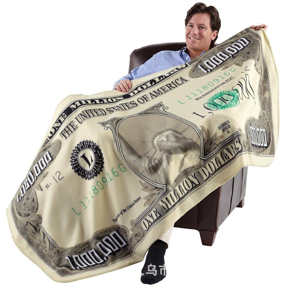 Million Dollar Quirky Cover Blanket Office Blanket Facecloth Blanket Personalized Creative Gift Blanket