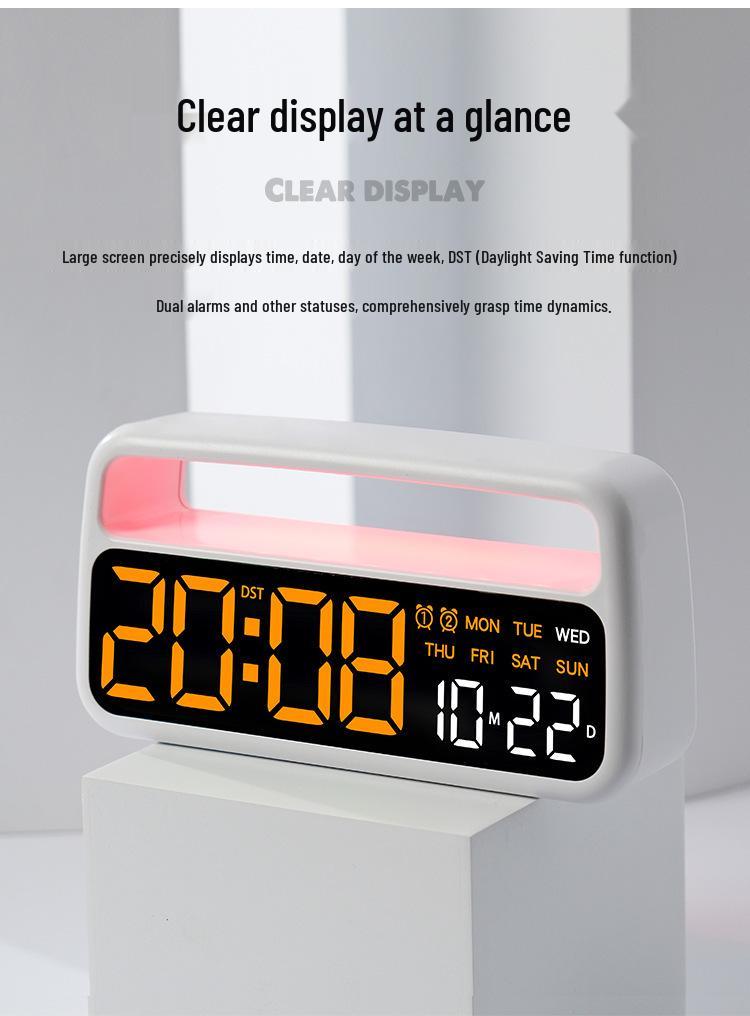 Atmosphere LED Alarm Clock Home Decor: Multifunctional Electronic Bedside Clock 5520