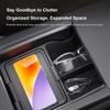 For Tesla Model Y Juniper 2025 Car Center Console Storage Box Armrest Storage Box Hidden Organizer Tray Non-slip Mat Accessories