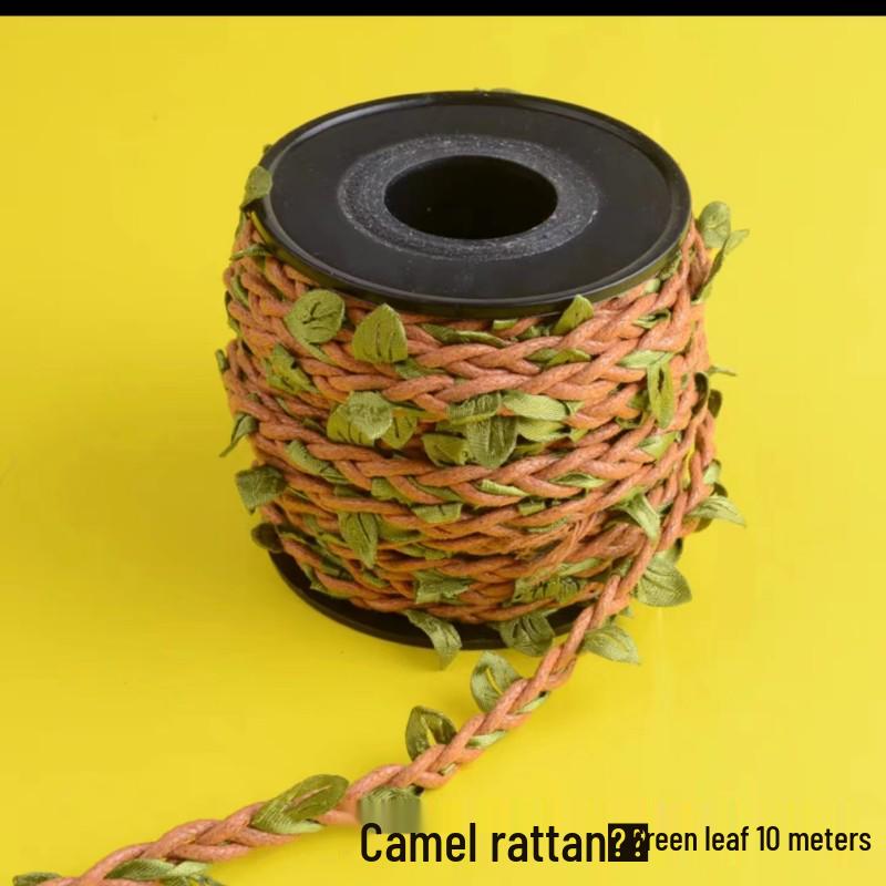Jute Rope with Rattan Green Leaves for DIY Air Conditioner Pipe Decoration and Crafts