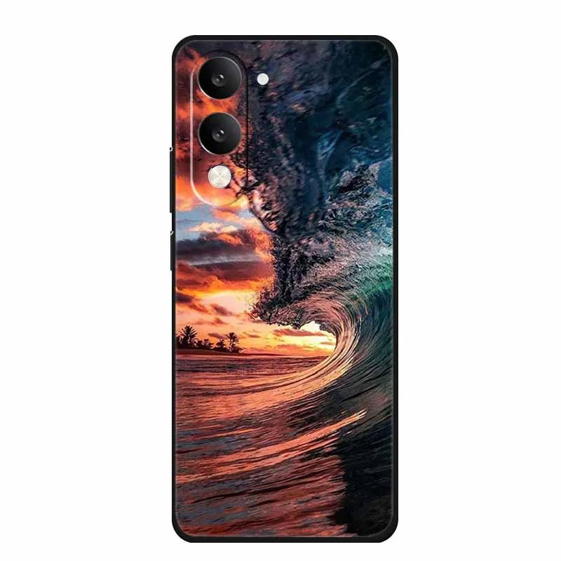 Phone Case For Vivo T4 Lite 5G Soft Silicone Cover Black TPU Cases For Vivo T 4Lite T 4 Lite Funda Back Protective Para Bumper