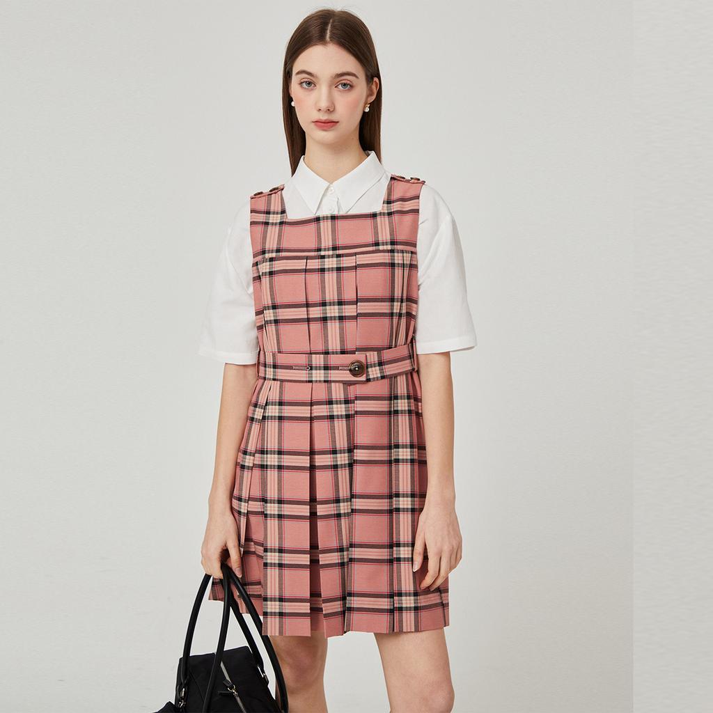 Rick Belted Check Dress (Pink)_L4A1-Op01C
