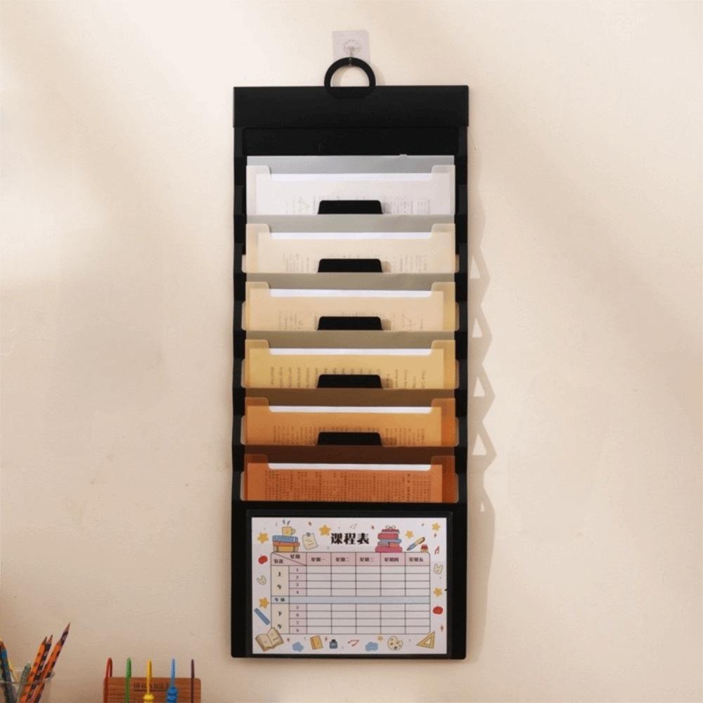 6 Pockets File Organizer Wall Mounted Expandable Accordian Pockets File Storage Bag  Magazine