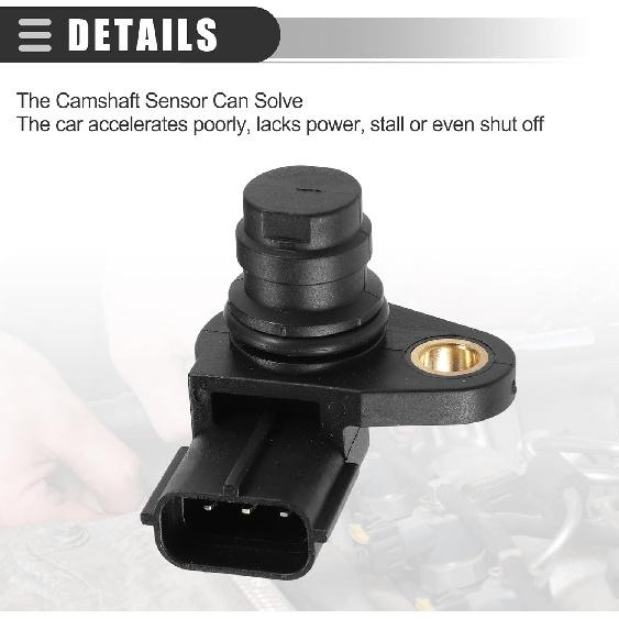 Motoforti CPS Sensor, Engine Camshaft Position Sensor, for Volvo XC60 2010, ABS, Metal, No.8658495, Black, 2pcs