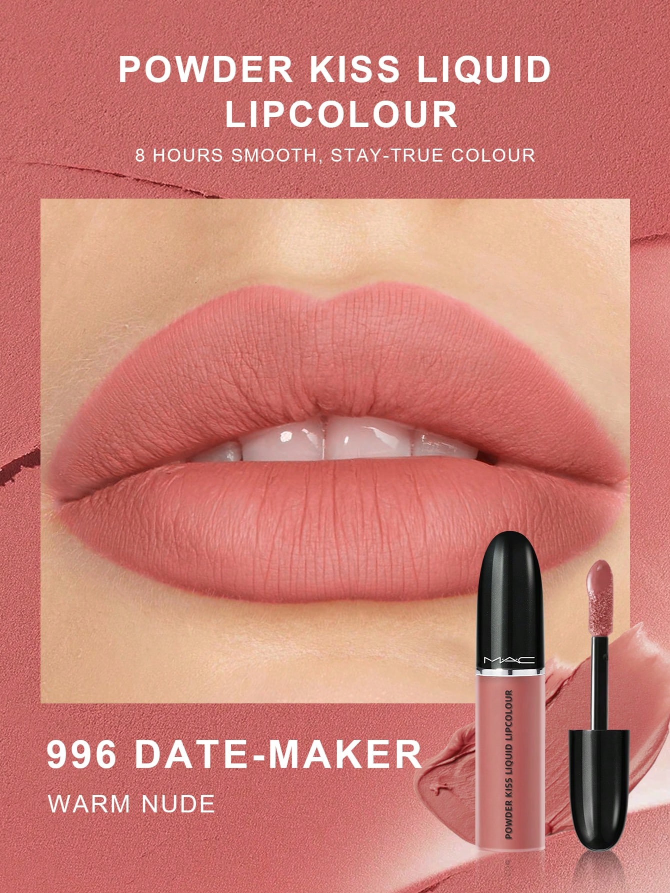 M·A·C Powder Kiss Жидкая помада 975 Ruby Boo (Яркий сине-красный) - 5мл 996 DATE-MAKER