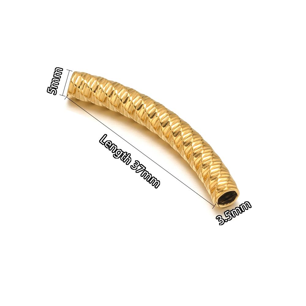 10pcs Stainless Steel Connectors Curved Tube for Jewelry Making Gold Color Straight Beads Bracelet Necklace DIY Jewelry Finding
