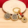 Rotating Brass Zodiac Signs Vermilion Gourd Keychain for Wealth & Treasures