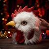 Copricapo Testa di Gallo con Pelo Morbido | Becco Giallo Modellato, Fori per gli Occhi Aperti, copricapo, per