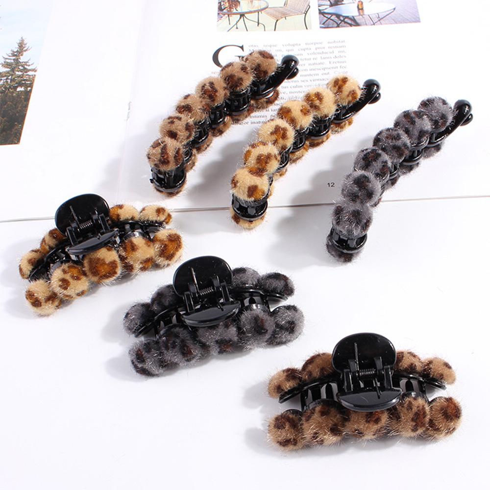 Buy Fashion New Korean Hair Ball Wide Leopard Print Hair Claw Hair