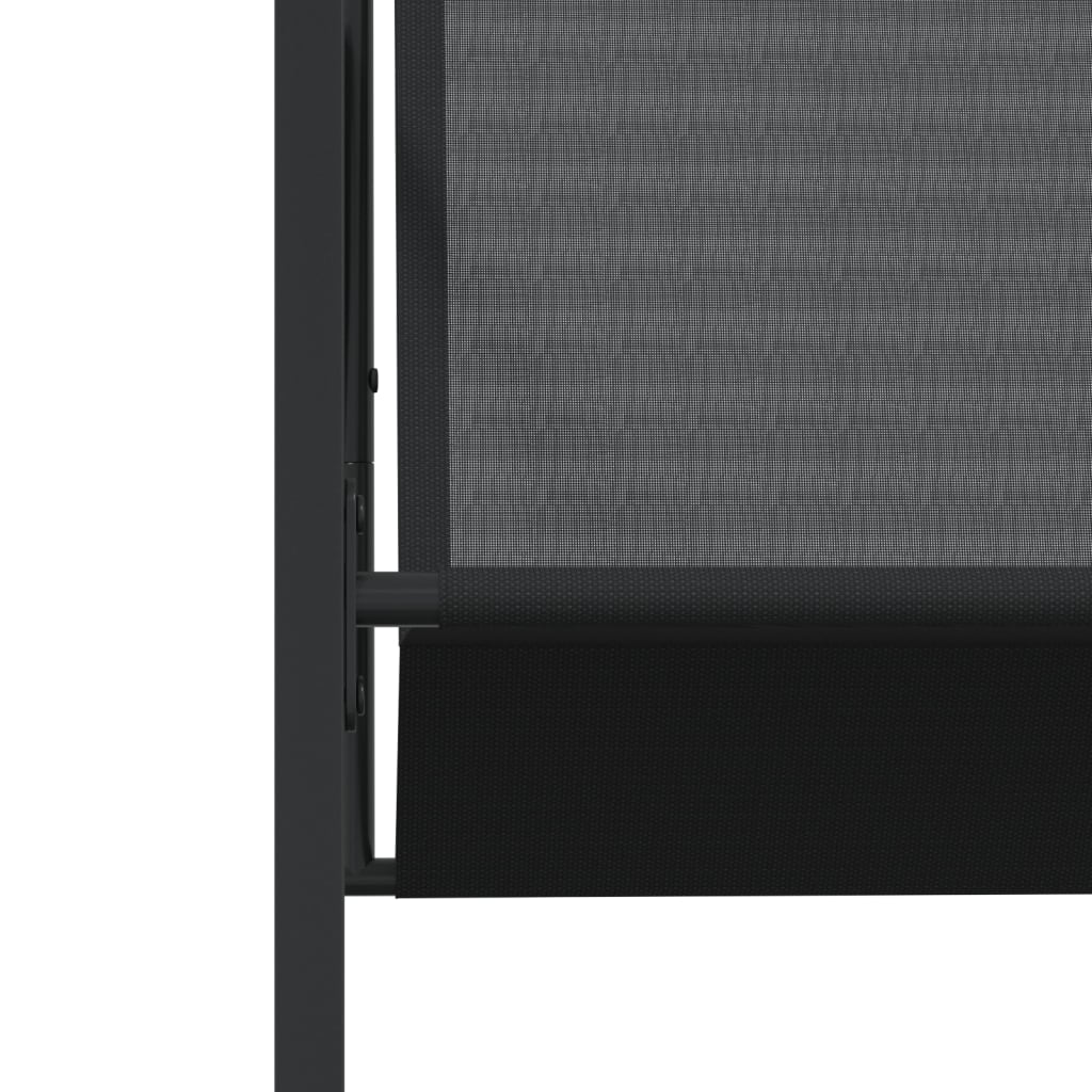 17 Piece Outdoor Dining Set In Black Textilene