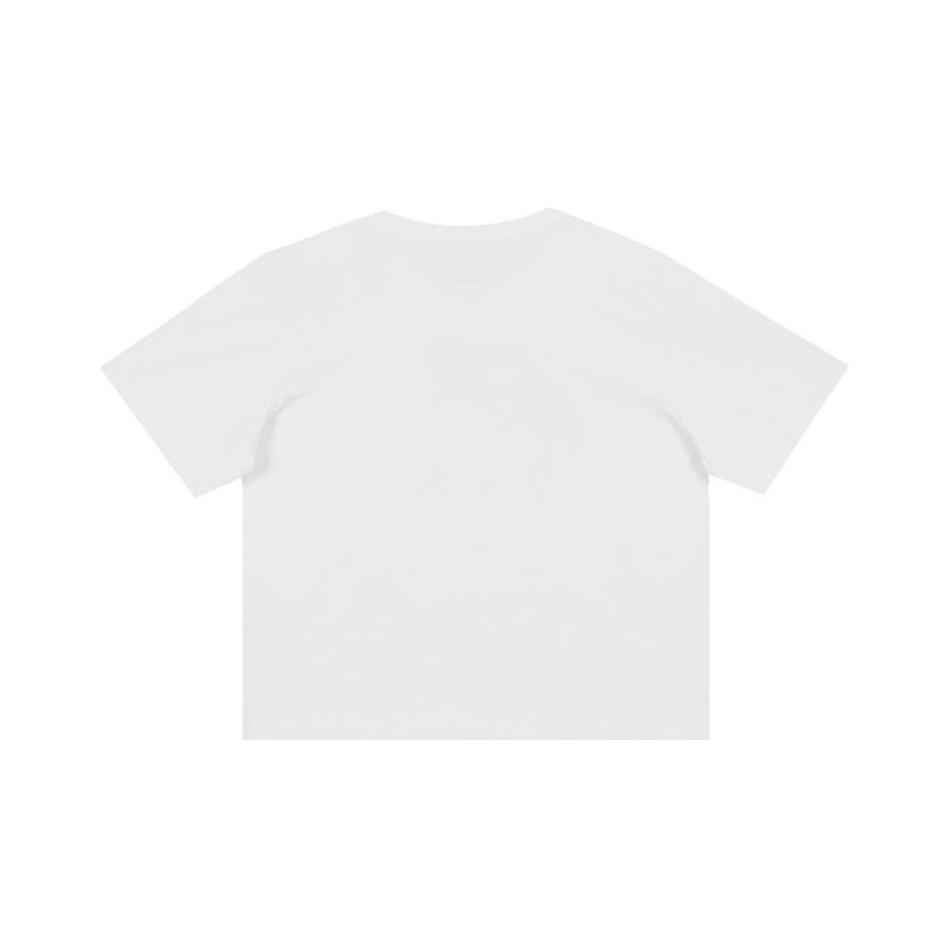 Nike Sportswear Boxy Large Logo Print Crew Neck Short Sleeve T-Shirt Women Tops White DQ3269-100