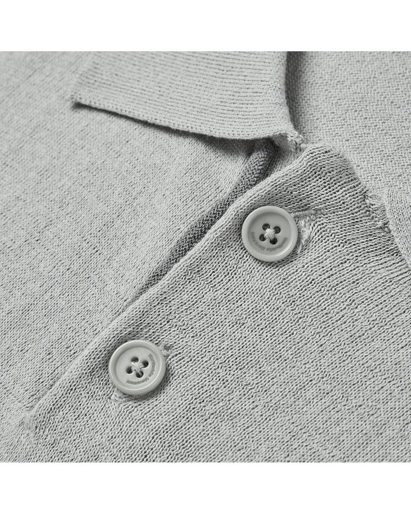 WORTHWHILE MOVEMENT Knit Polo Half Shirt (Light Gray)