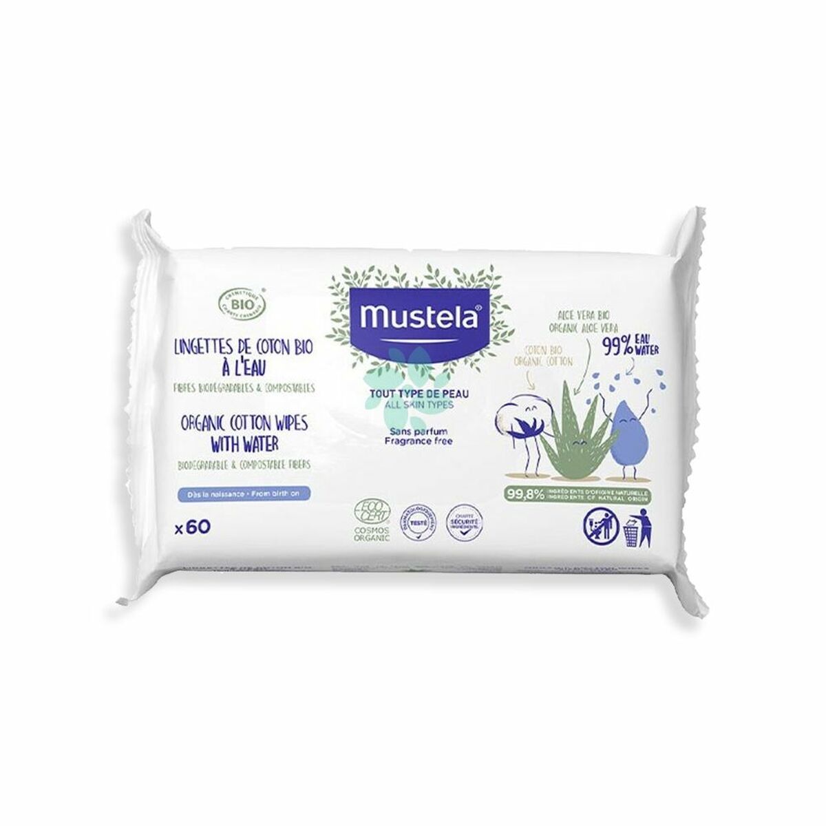 

Ватные салфетки для воды Mustela 1992055 60 мл (60 единиц)