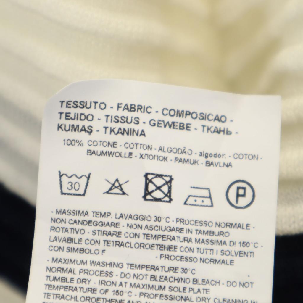 Emporio Armani Border Pattern Long sleeve knit M white sweater Men's Used