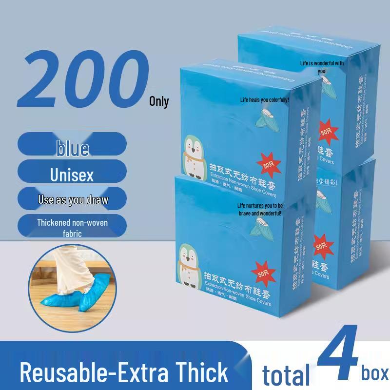 Waterproof Non-Slip Disposable Shoe Covers for Adults and Students - Durable Non-Woven Fabric for Indoor Use